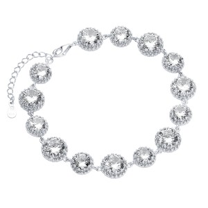 Bratara argint cu pietre DiAmanti Z1676B_W-DIA (Argint 925‰ 15 g.)